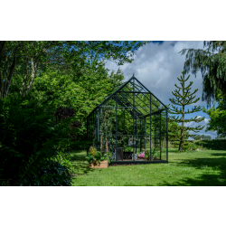 HALLS szklarnia ogrodowa ICON PLANTHOUSE 6 (7,3 m2; 1,93 x 3,79 m) czarna, szkło hartowane + baza